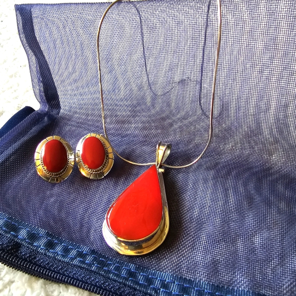 Sterling silver "chunky" necklace and earrings